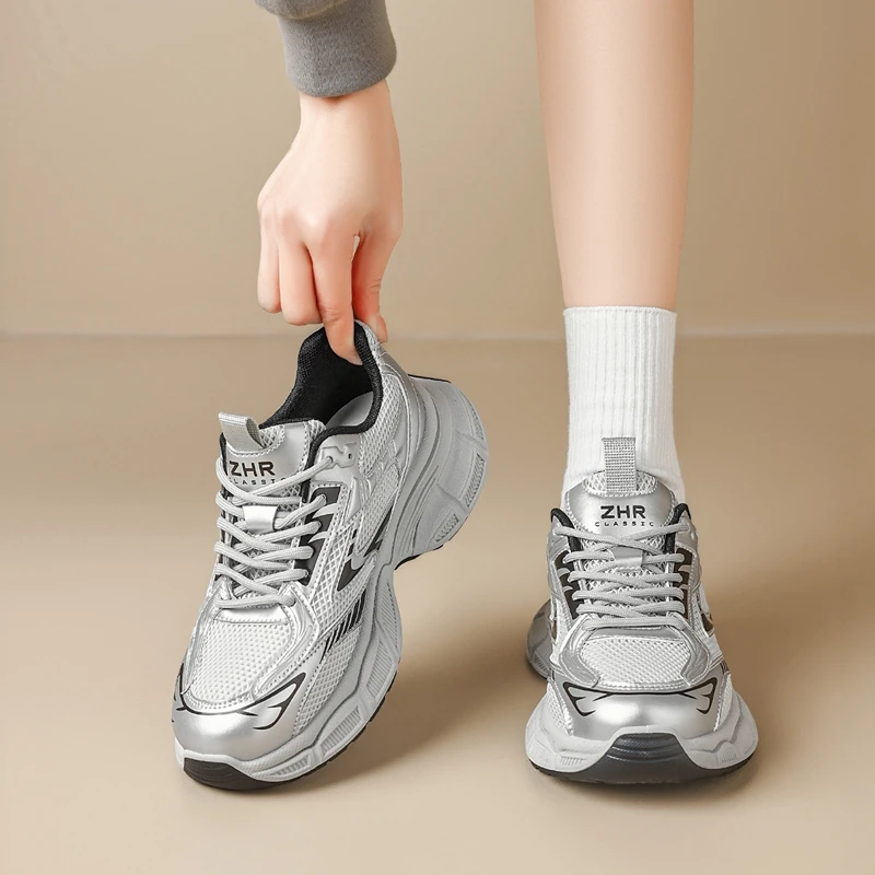 ZHR情侣厚底老爹鞋2025春新款网红男女同款休闲鞋【柴碧云】IF02