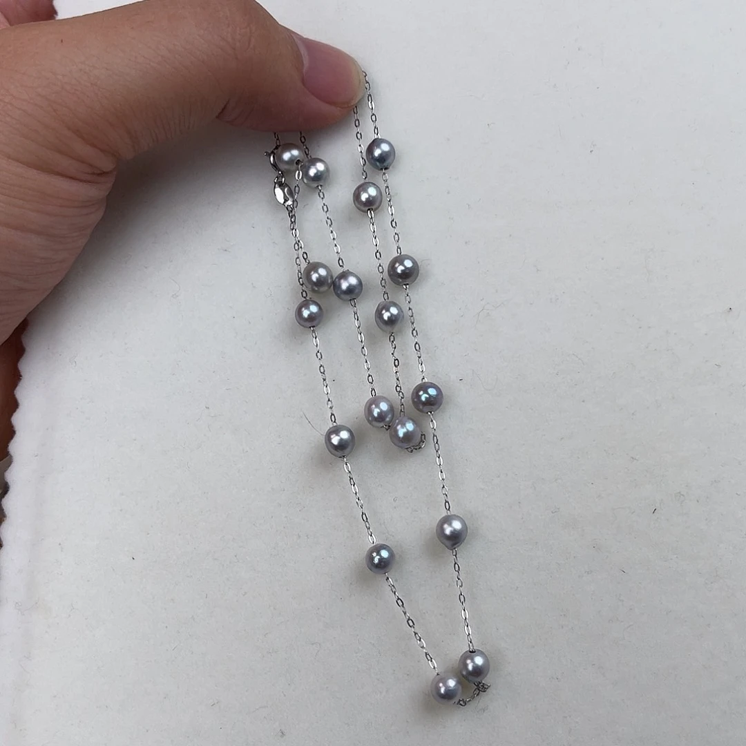 海水珍珠银S925镶嵌颈饰