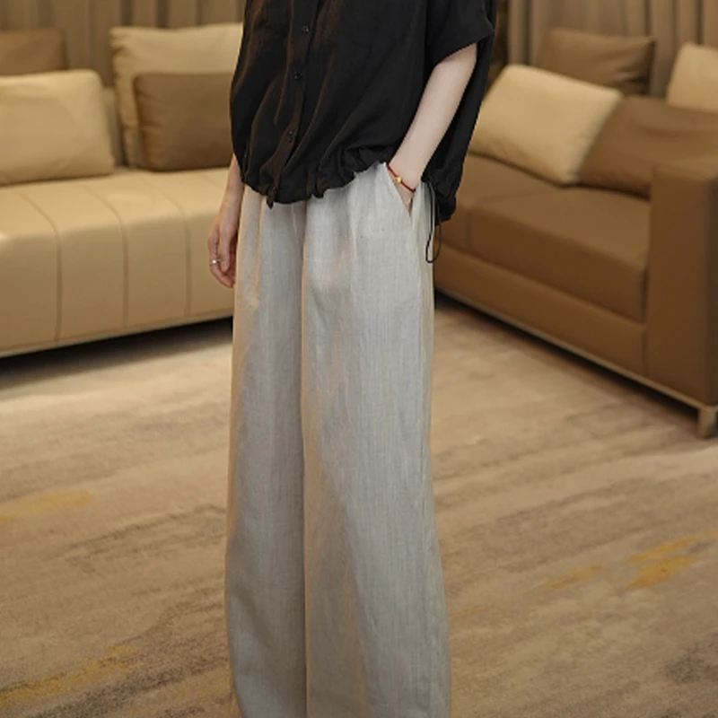 GL8670夏季新款亚麻天丝女装休闲裤