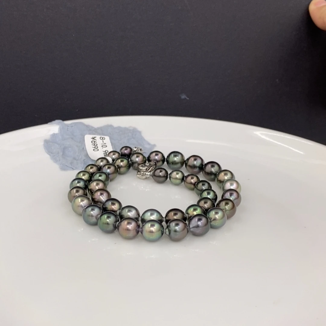 未镶嵌颈饰海水珍珠c***o大溪地满串8-10.9洁