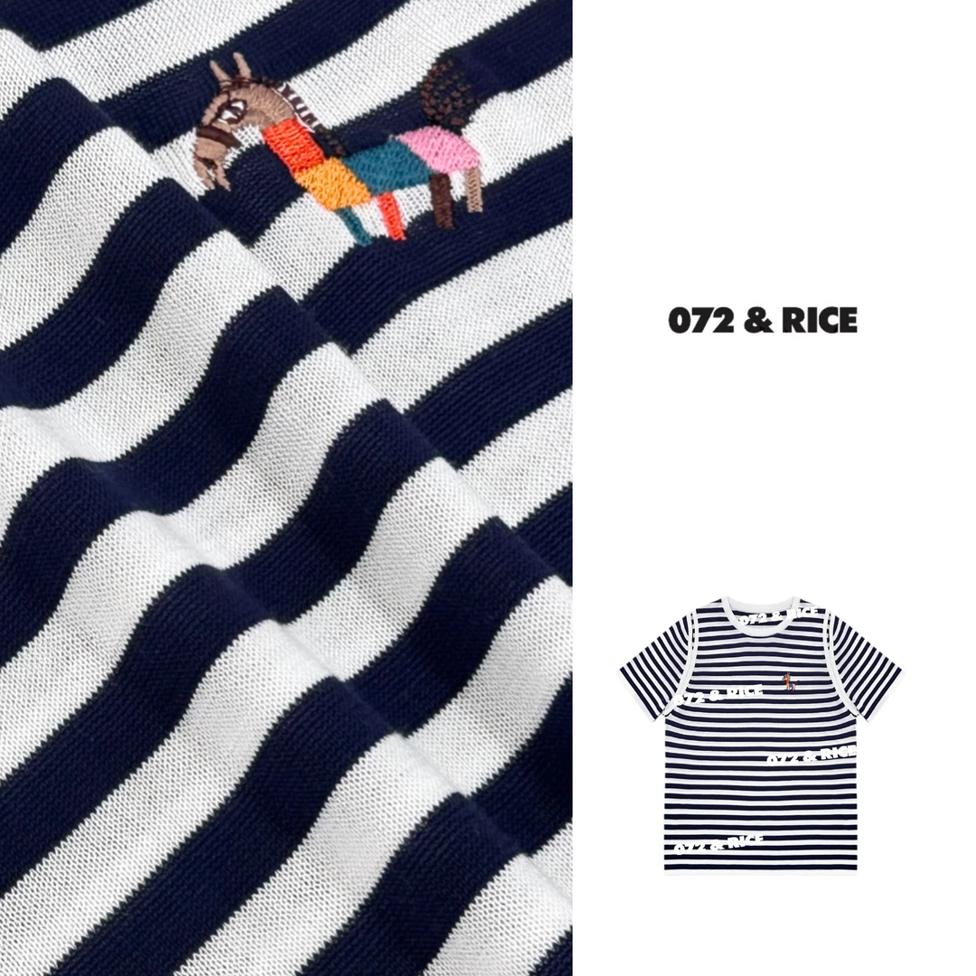 072 & RICE【彩色小马】100莱赛尔 夏季休闲圆领短袖T恤 A-32ZS703