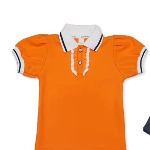 P725铅笔橘色短袖珠地棉男生女生