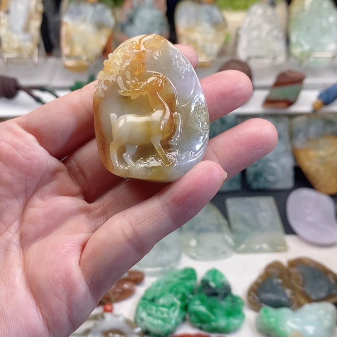 翡翠未镶嵌颈饰缅甸翡翠Ａ货挂件