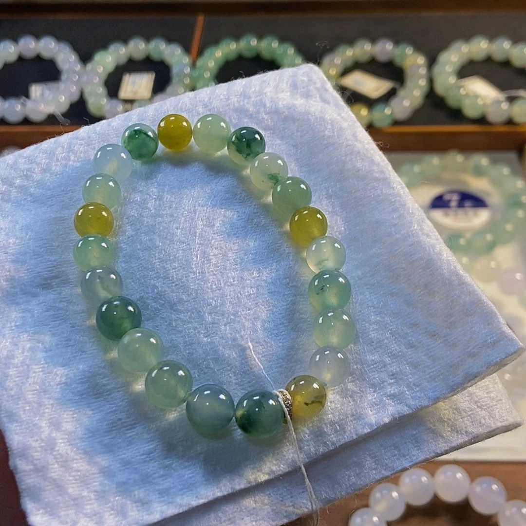 定制翡翠未镶嵌翡翠手串卡8.7