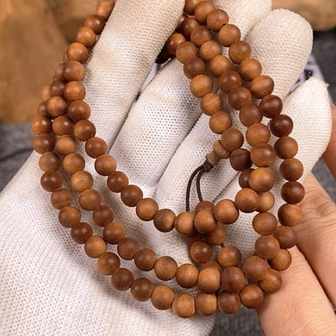 檀香木手串/手链老山檀香黑肉0.6/108沉水微瑕疵