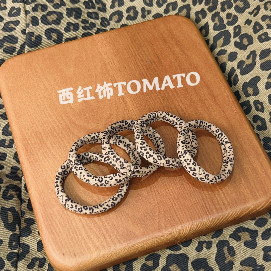 西红饰TOMATO韩国东大门百搭简约豹纹高弹毛巾棉发圈