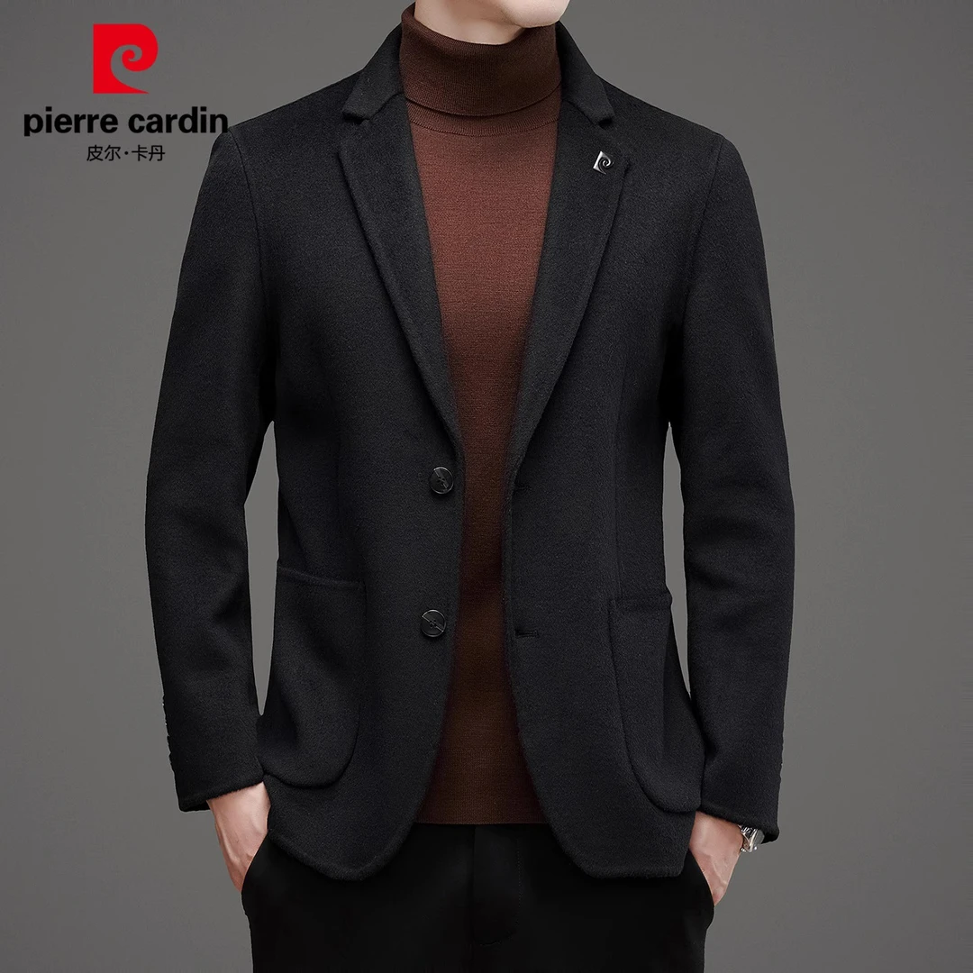 皮尔卡丹休闲西服男士2025年秋冬新款商务韩版呢子西装外套男装
