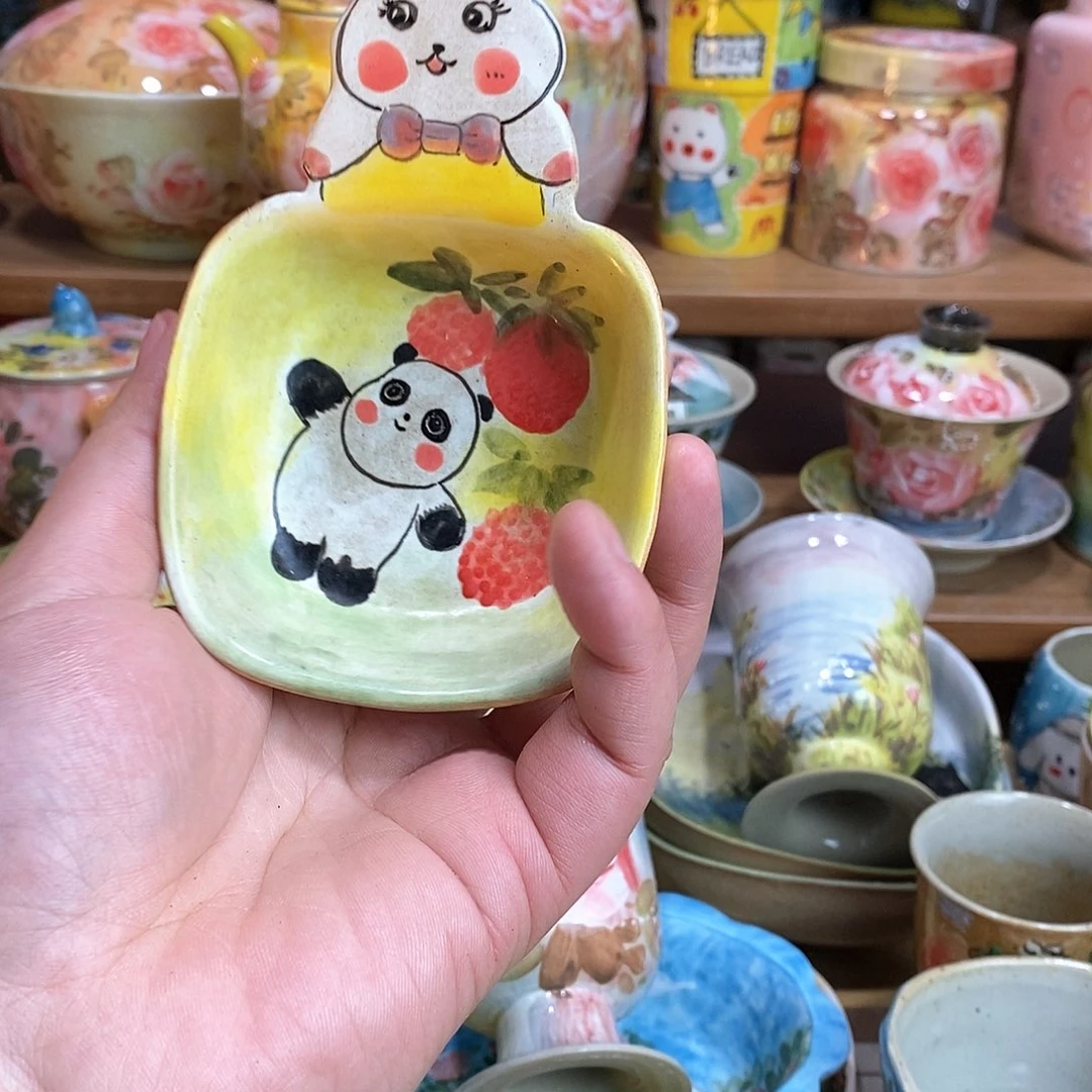 瓷片新年福利手绘陶瓷