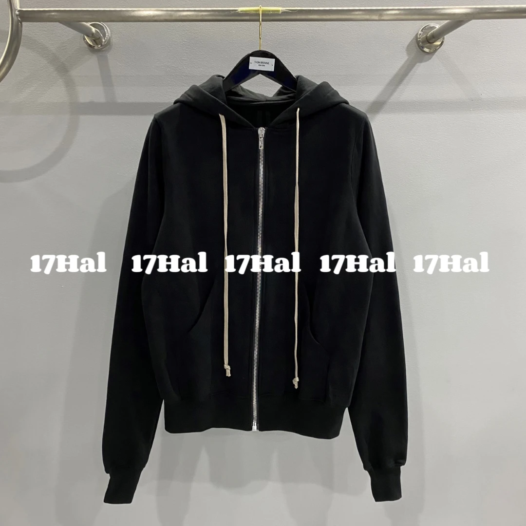 17HAL【暗黑先锋】RO风经典拉链版型后连帽抽绳纯色卫衣帽衫 30039