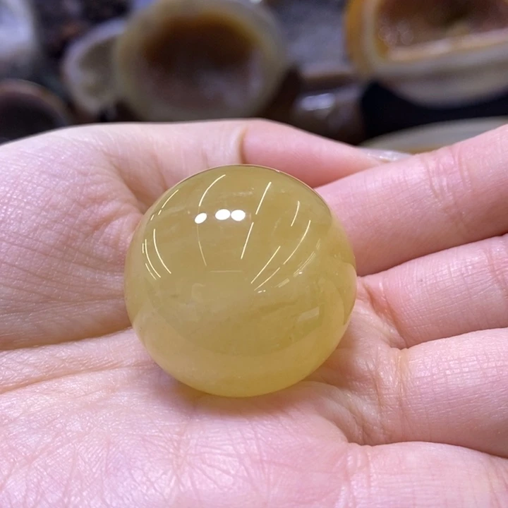 未镶嵌珠宝半成品水晶冰州黄球