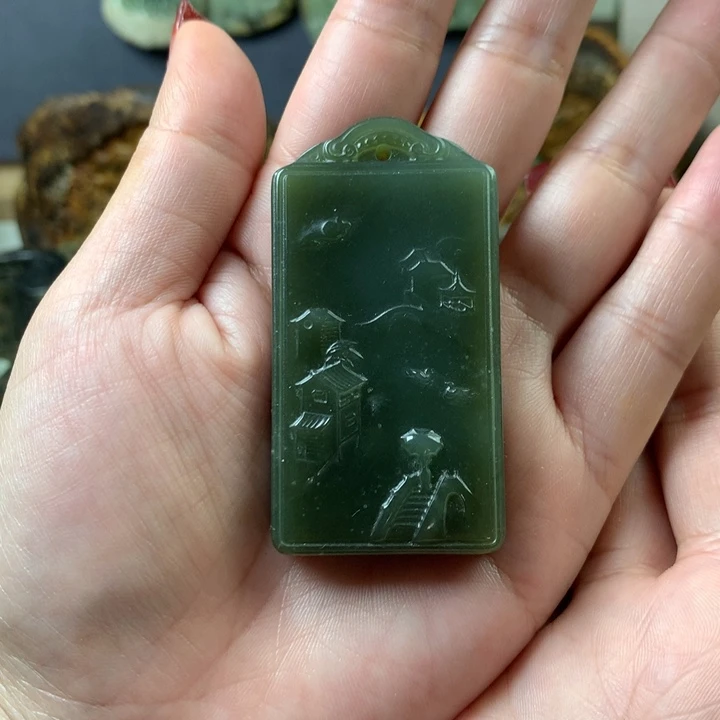 透闪石质玉挂件未镶嵌用****5