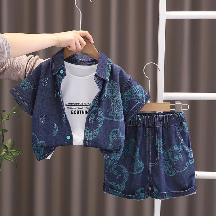 套装卡通夏季小熊通用中小童