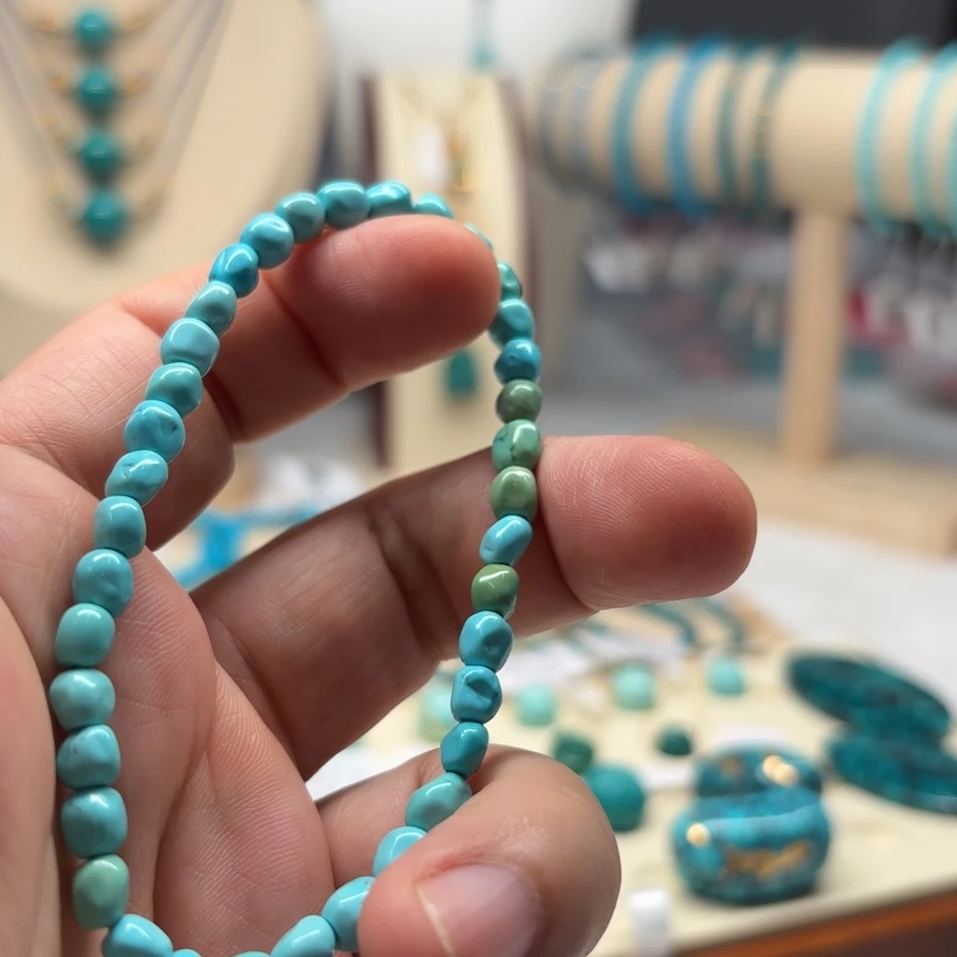 绿松石未镶嵌5.5mm直切手串zzk