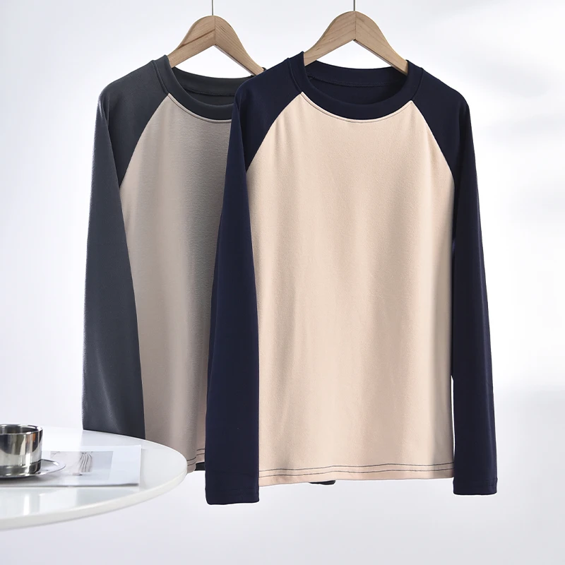 【宅】暖绒插肩长袖舒适打底上衣宽松C23S82