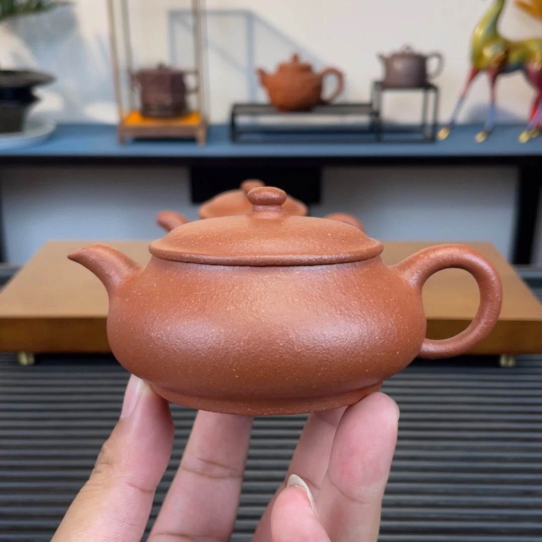 茶壶紫砂红降坡明炉140cc