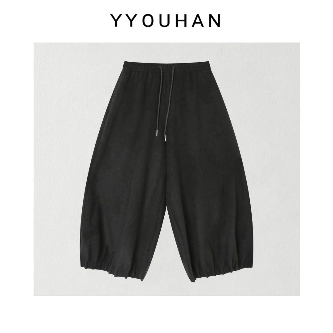 月月 2025冬季新款小众设计裤腿捏褶显瘦百搭休闲裤 2512C8602