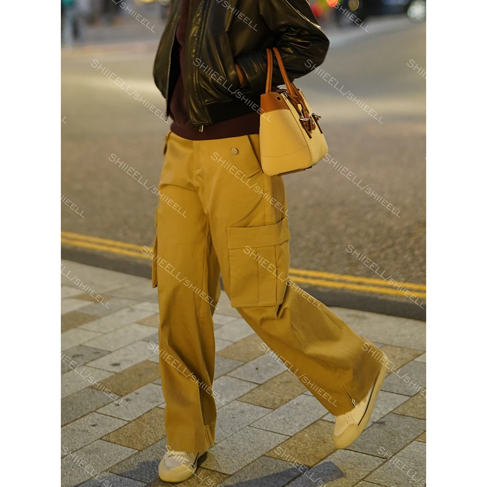 SHIIEELL【飒步高街裤】重工棉质多口袋阔版宽松休闲工装裤Z3192