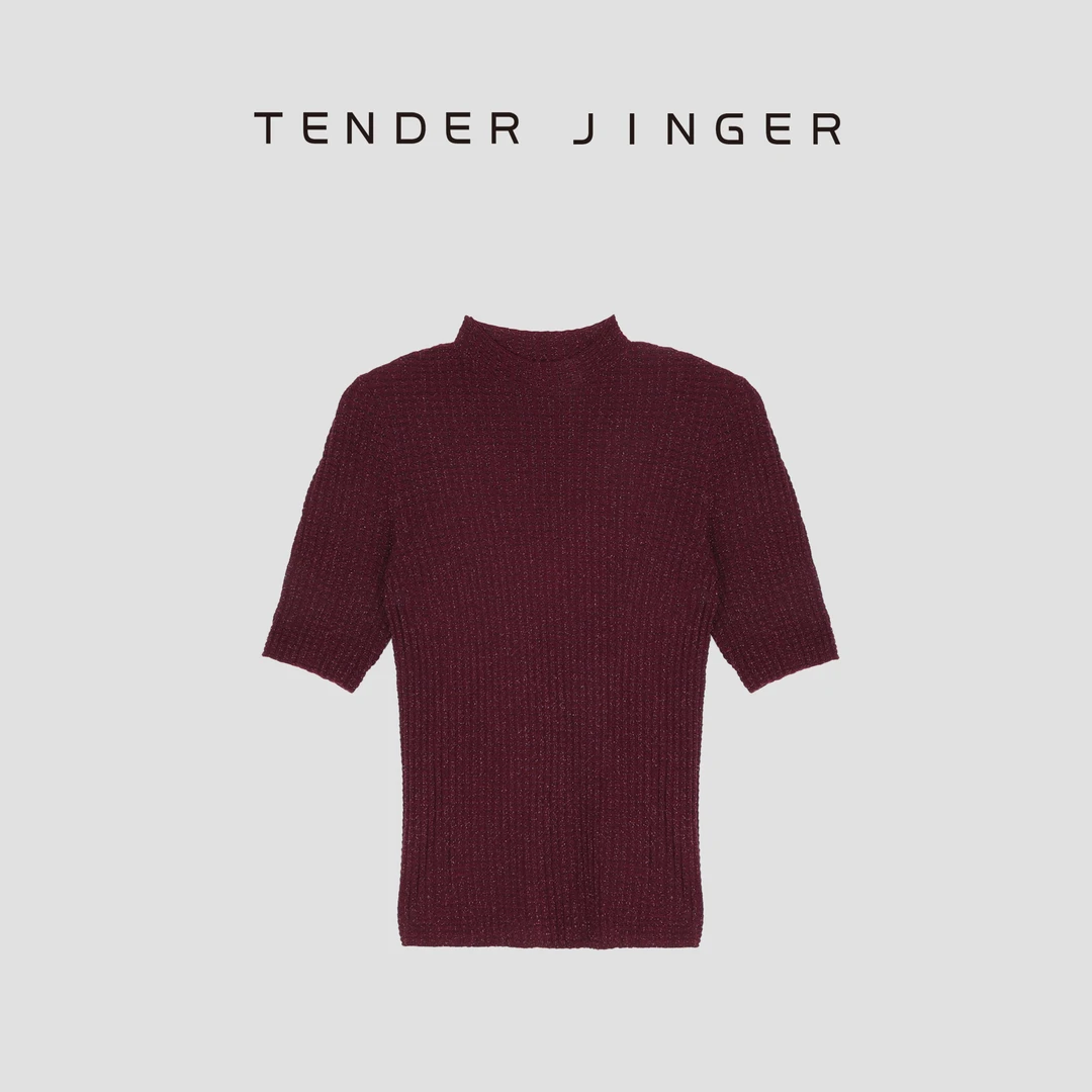 Tender Jinger【黑标】半高领中袖针织衫T52FSS702F