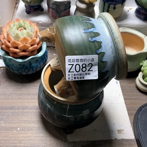 紫砂花盆082微瑕品口径9.5左右