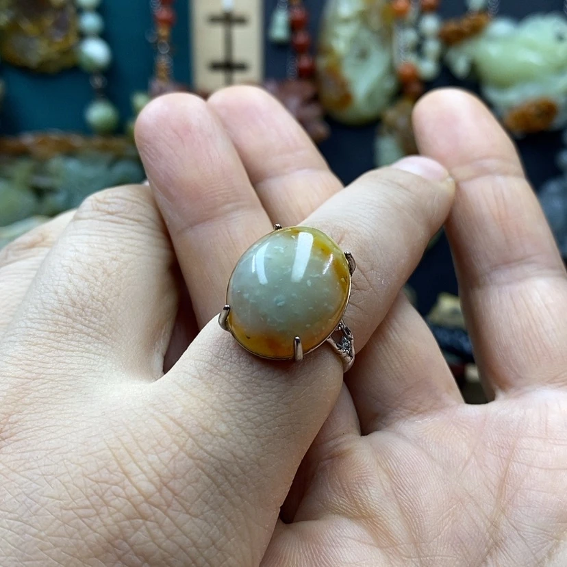 【闪购商品】蛇纹石玉戒指未镶嵌