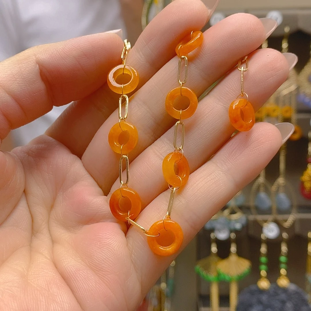 翡翠合金耳饰翡翠