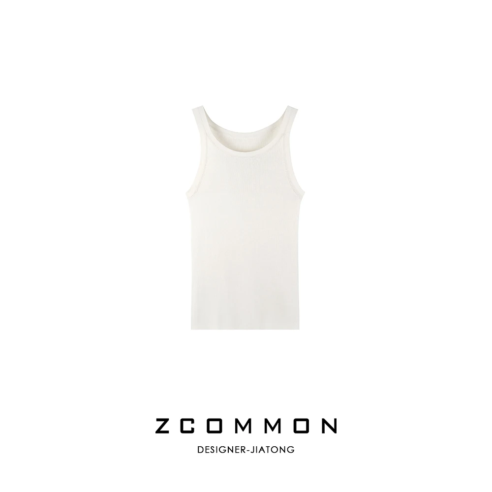 Z common【白色】基础简约圆领桑蚕丝内搭外穿休闲背心 2405121