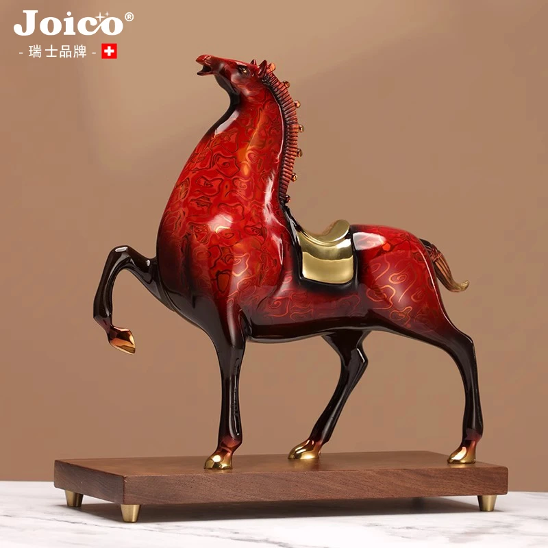 joico瑞士摆件轻奢高档铜质马开业乔迁礼家居玄关酒柜装饰品