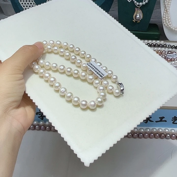 淡水珍珠未镶嵌颈饰卡9➕极光白炫彩5厘米