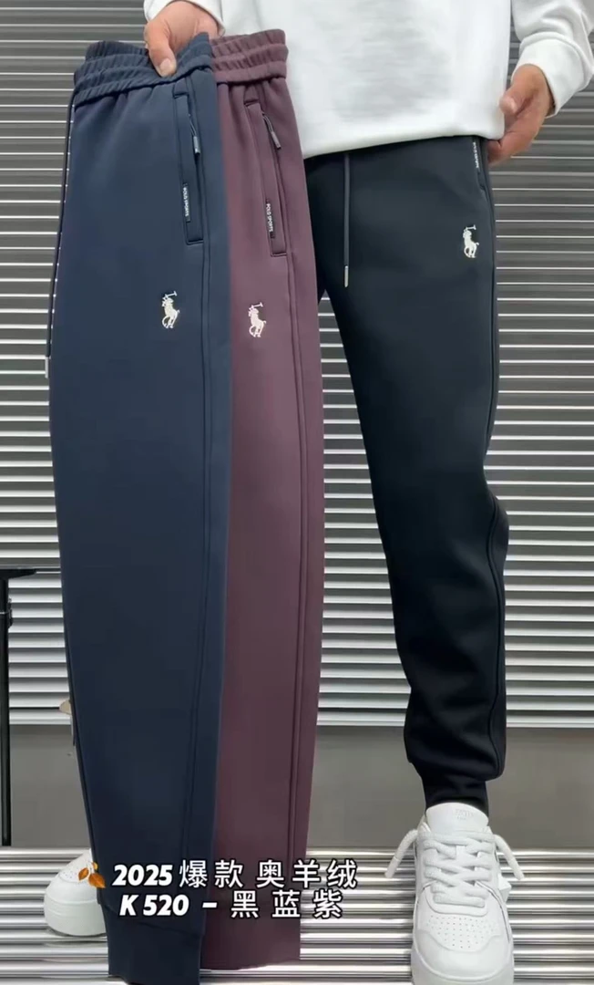 K520冬季男士加绒休闲裤小脚裤时尚简约百搭加厚裤子
