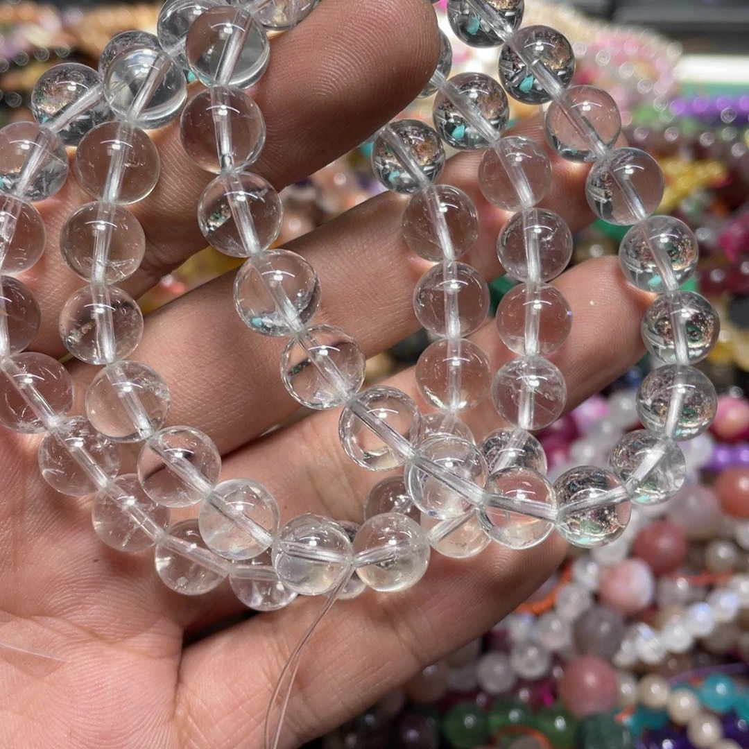 烟晶手链银S800镀金镶嵌