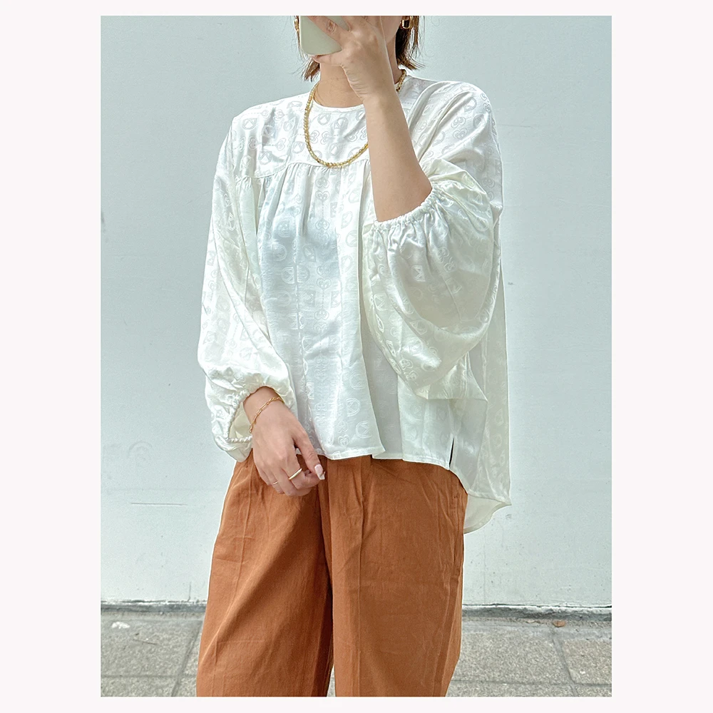 ZR088 秋季新款女士休闲圆领灯笼长袖蝙蝠衫T恤女