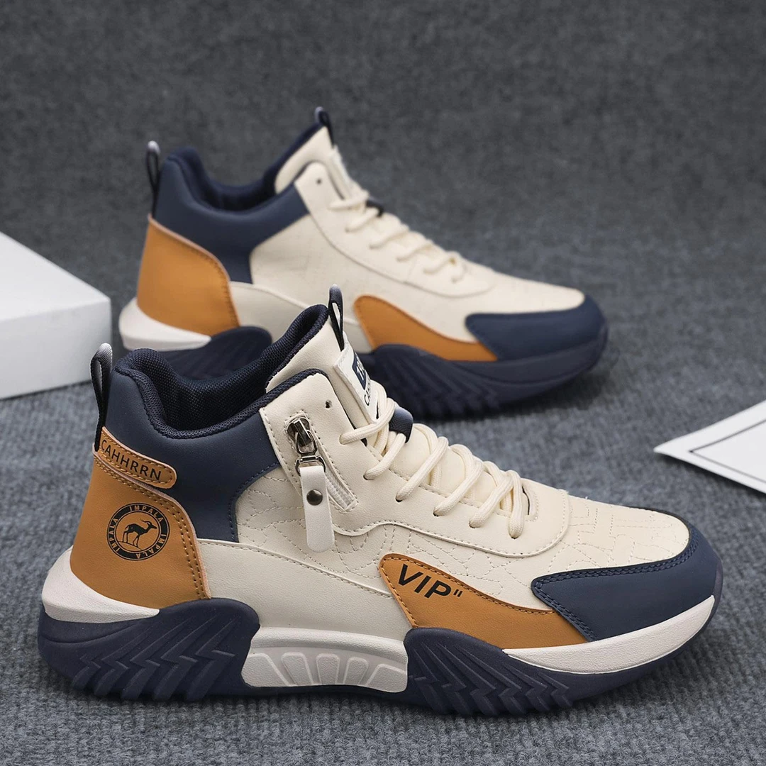 俞兆林高帮男鞋冬季户外登山休闲运动皮面马丁靴厚底增高老爹潮鞋