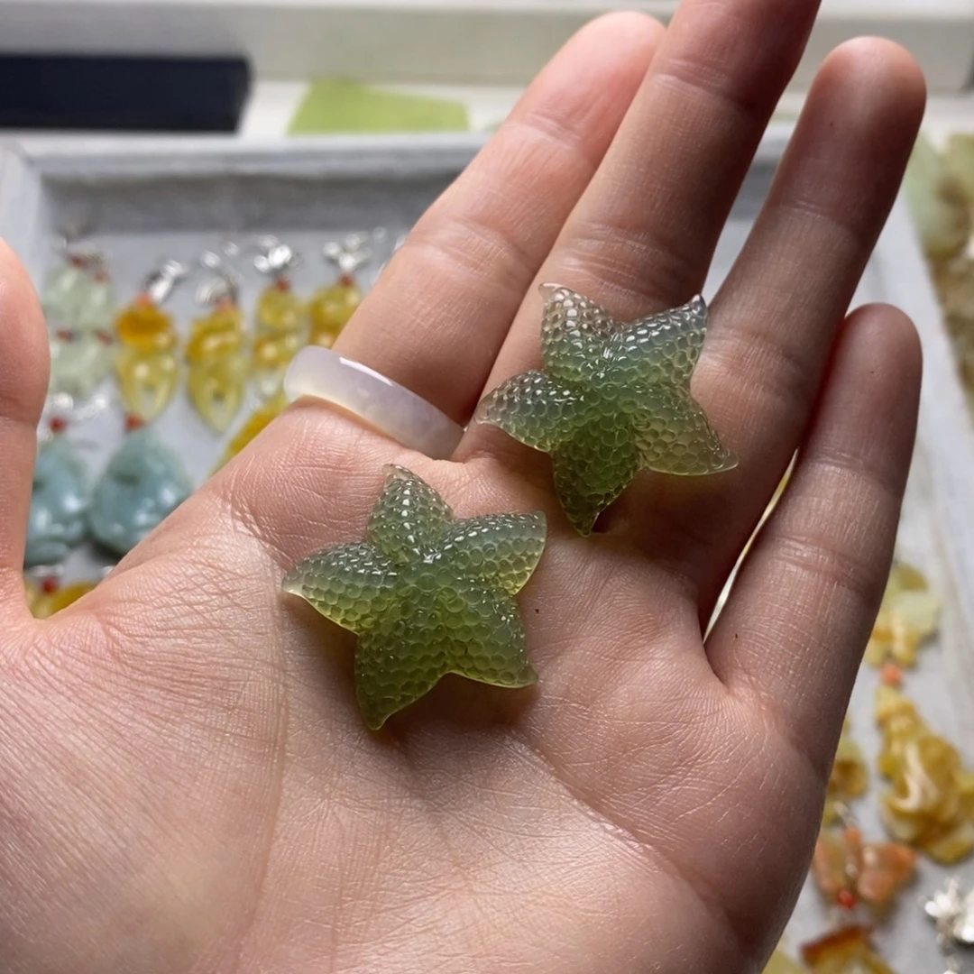 洛***子蛇纹石玉合金耳饰/颈饰