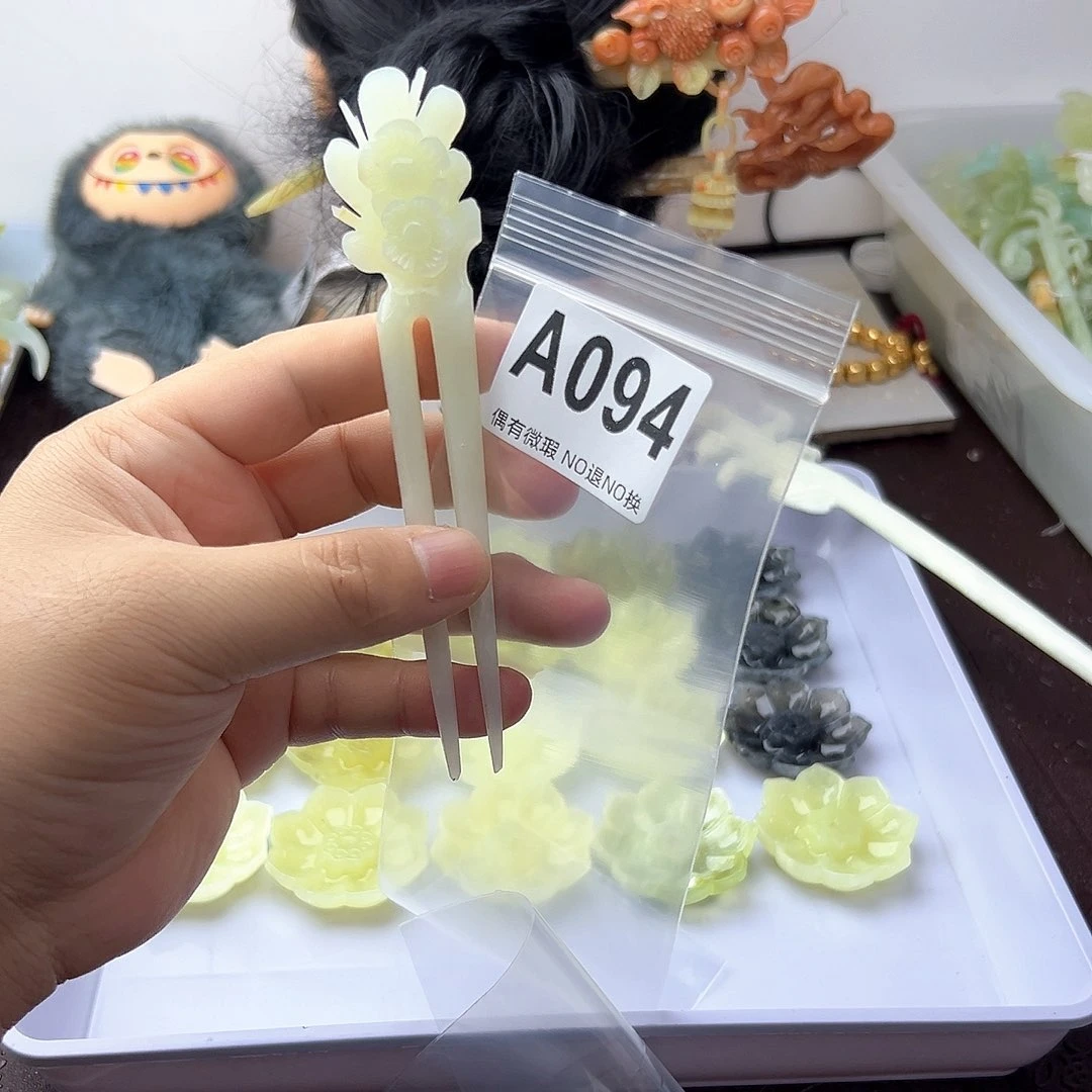 合金蛇纹石玉发饰暖**～