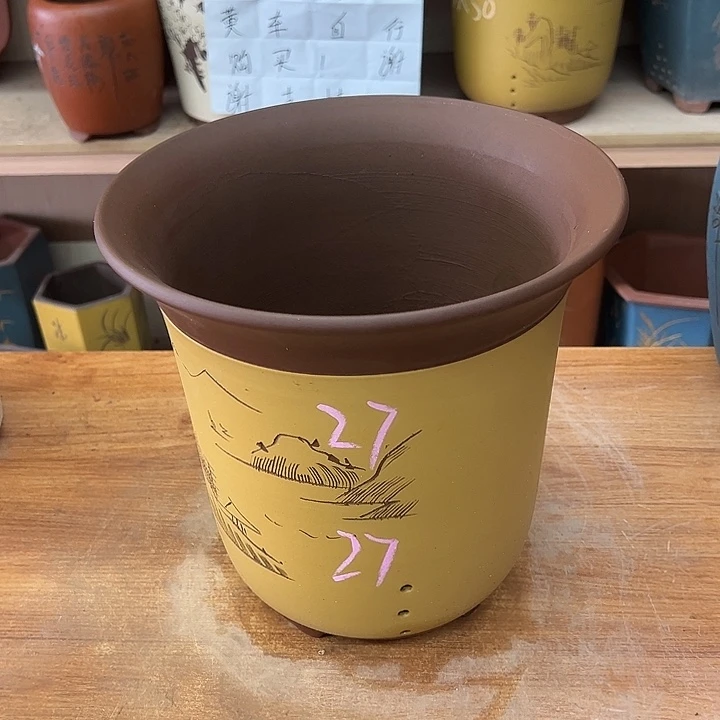 紫砂花盆，透气花盆