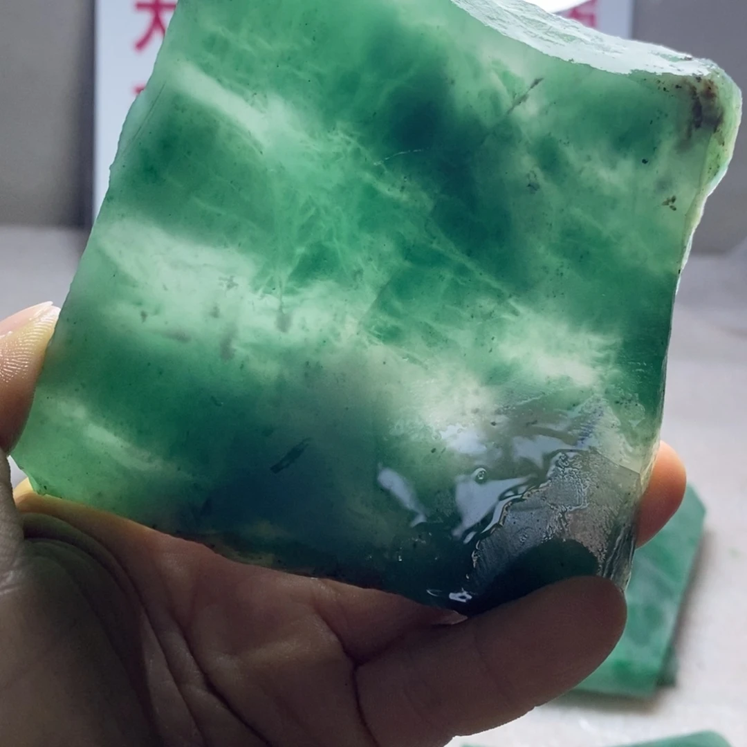 定制石英质玉（非洲翠）索*天然非州翠手镯