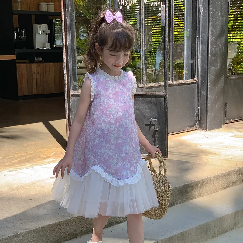 尤画2025原创设计师童品夏季女童中大童连衣裙68048