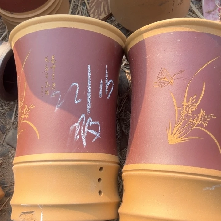 紫砂兰花盆高瑕疵瑕疵