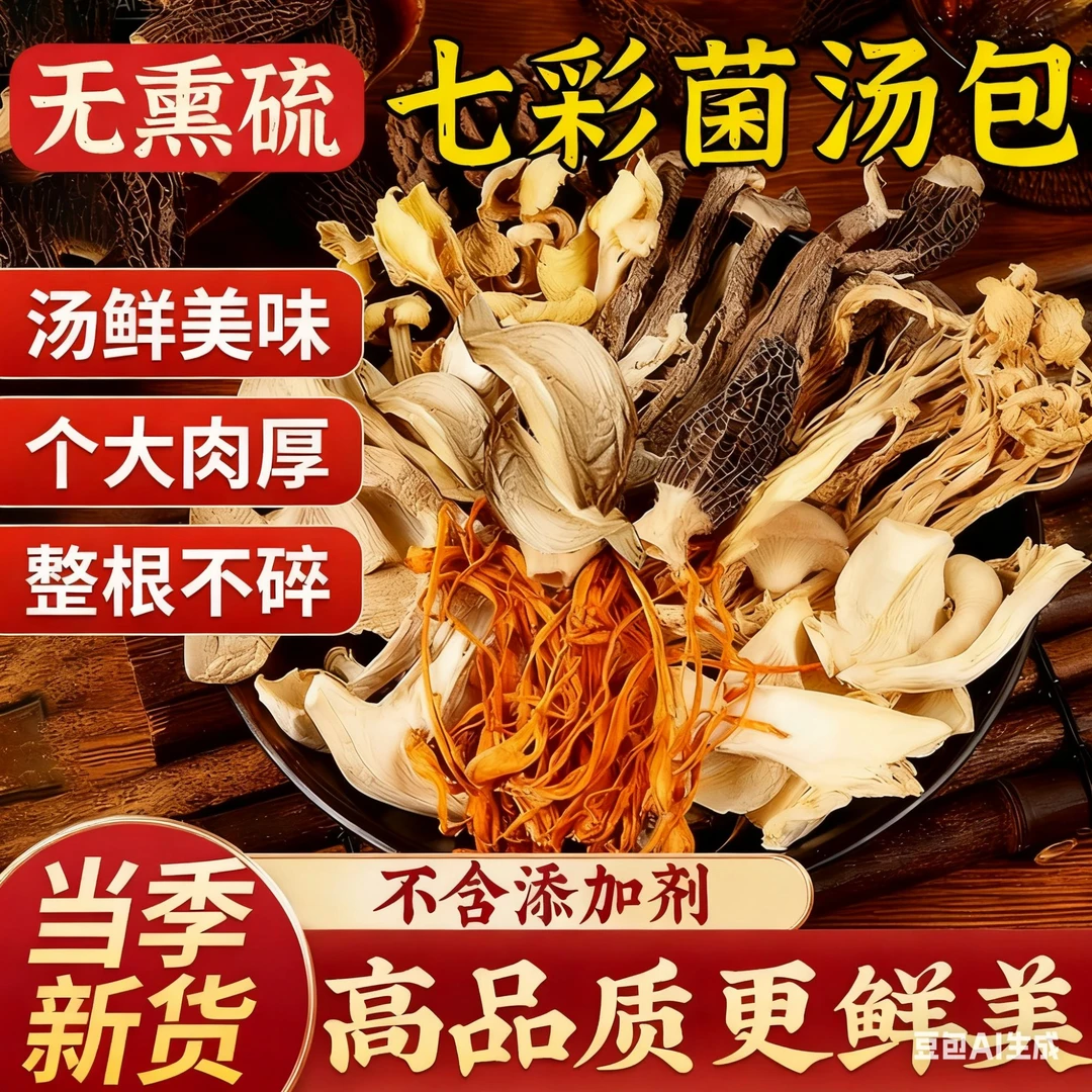 【买一送一】云南菌菇汤包云南干货七彩蘑菇汤菌子干货煲汤食材