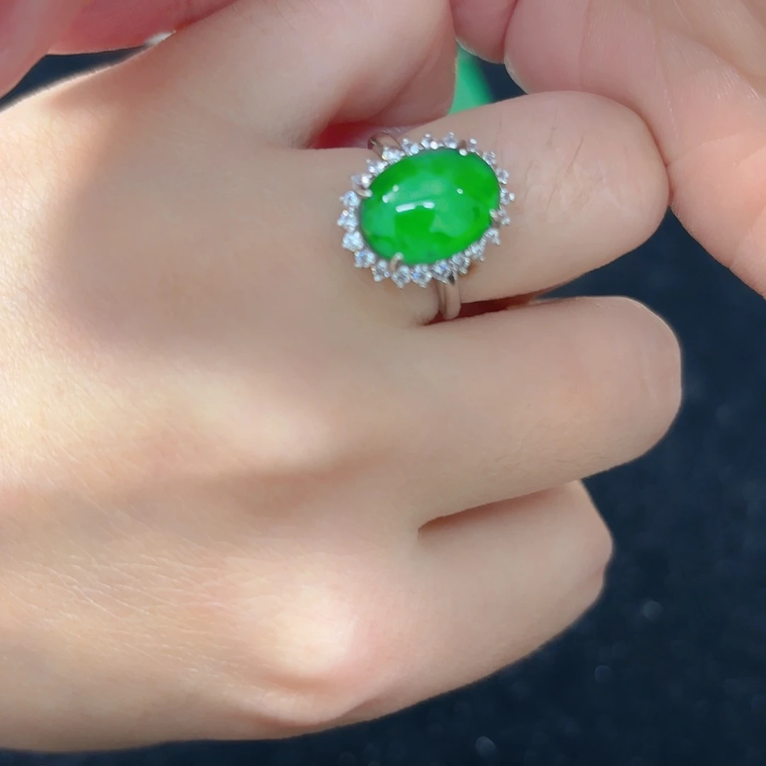 翡翠银S925镶嵌吊坠(不含链)