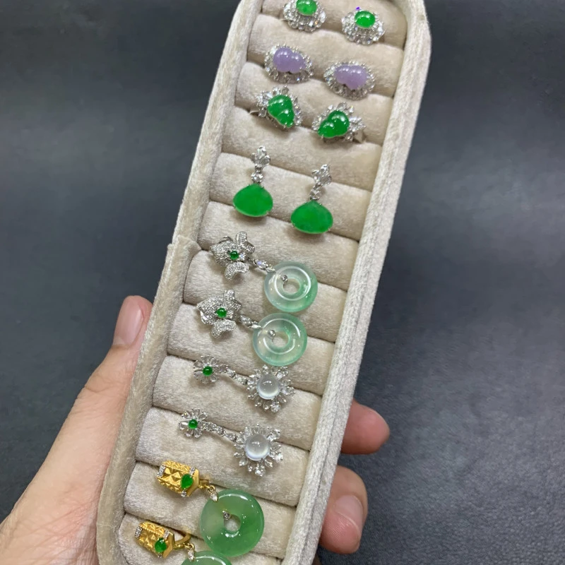 翡翠耳饰1件-18K金-多样性发货只发一件-Y20-BK|CXQ21