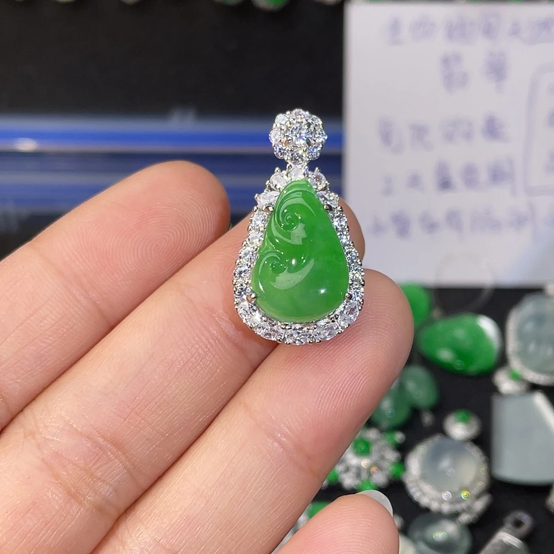 翡翠银S925镶嵌颈饰