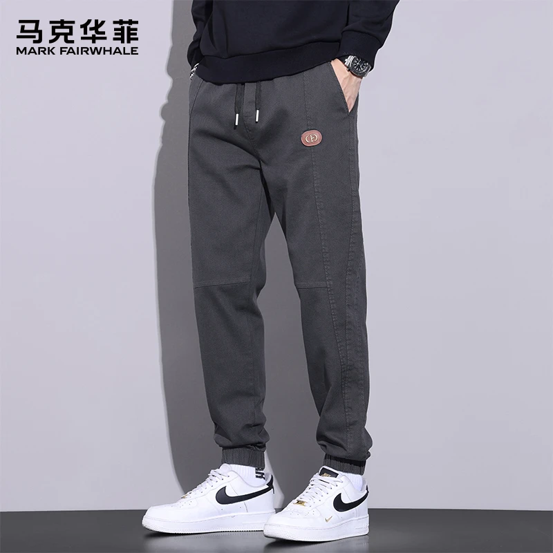 马克华菲2025秋季新款休闲裤男士宽松束脚潮牌百搭运动哈伦九分裤