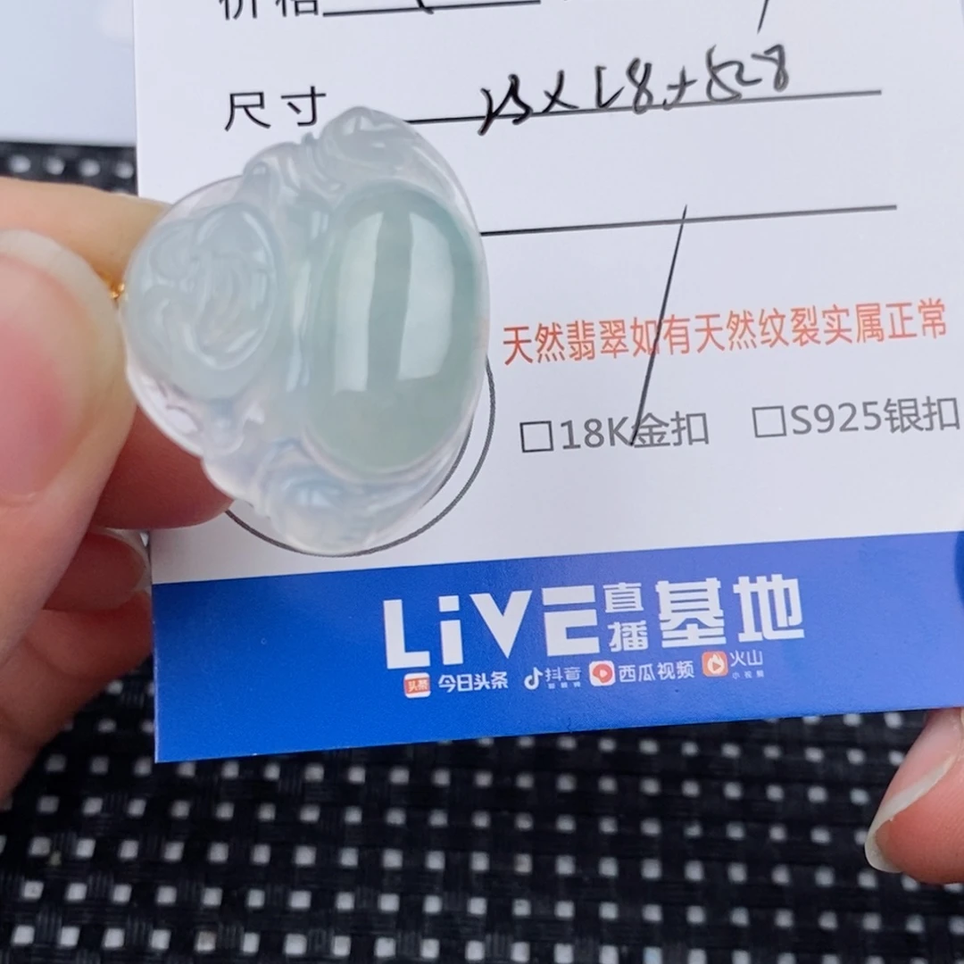 溜***达翡翠18K金镶嵌颈饰