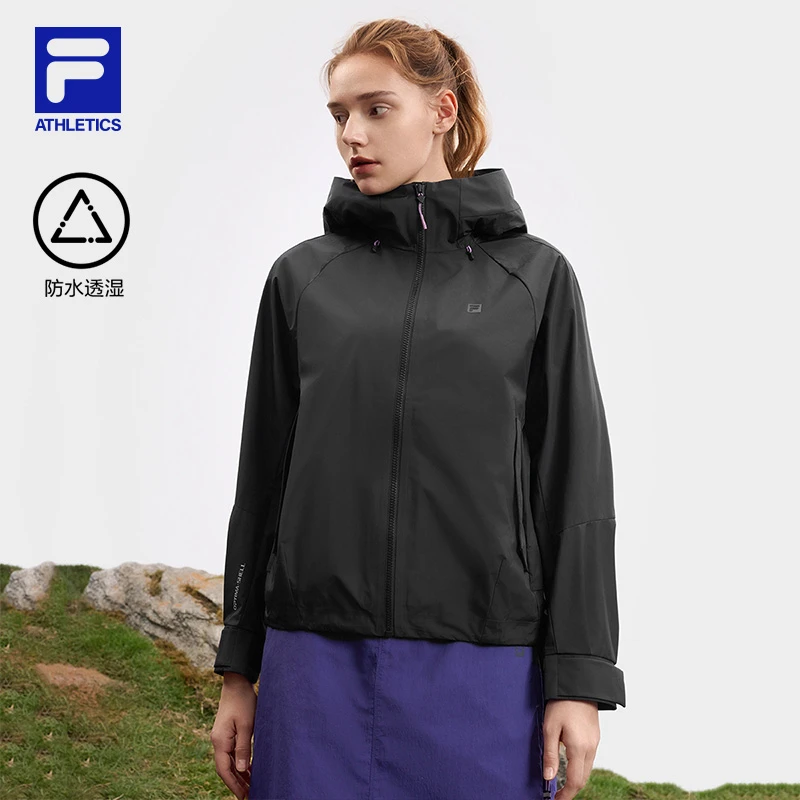 FILA斐乐正品男女同款运动休闲透气户外连帽外套A11W517717F