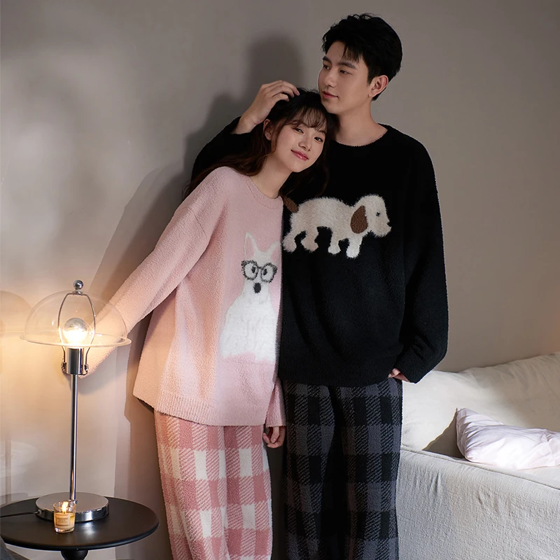 思莉太太情侣睡衣2025新款一男一女休闲甜美秋冬可外穿家居服套装