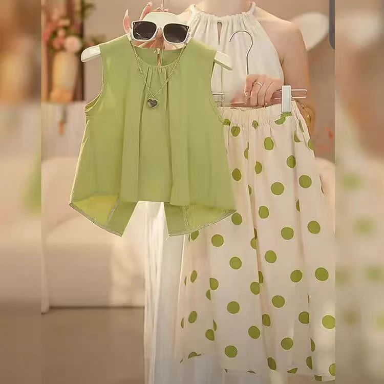 女童装夏装套装2025新款韩版重大儿童冰丝防蚊两件套小女孩韩版