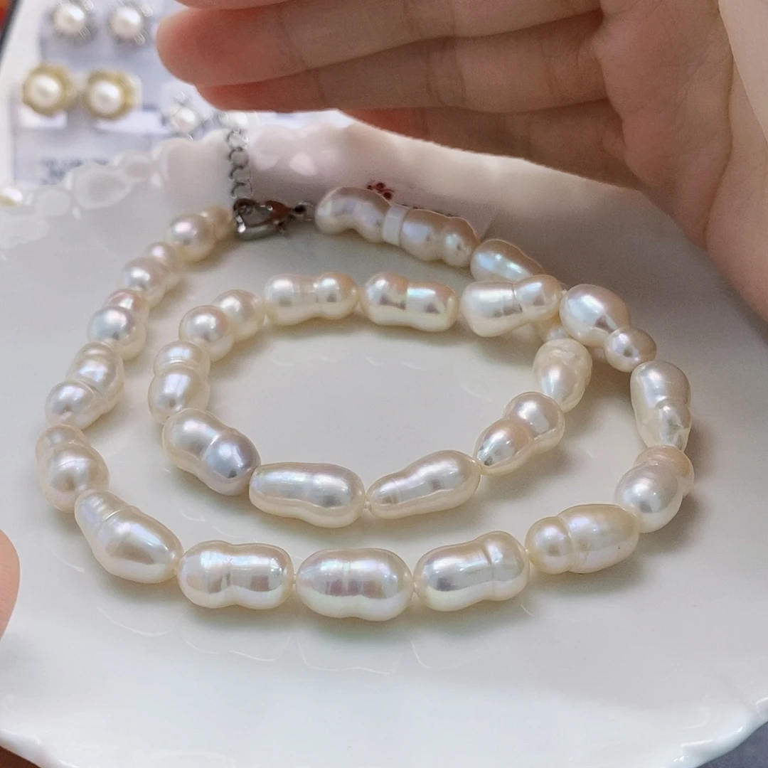 未镶嵌特价极光耳饰淡水珍珠桔***2特价极光胖葫芦项链