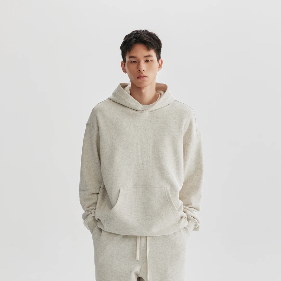 CHINISM赤尘 重磅纯棉20s鱼鳞毛圈连帽卫衣男2025春