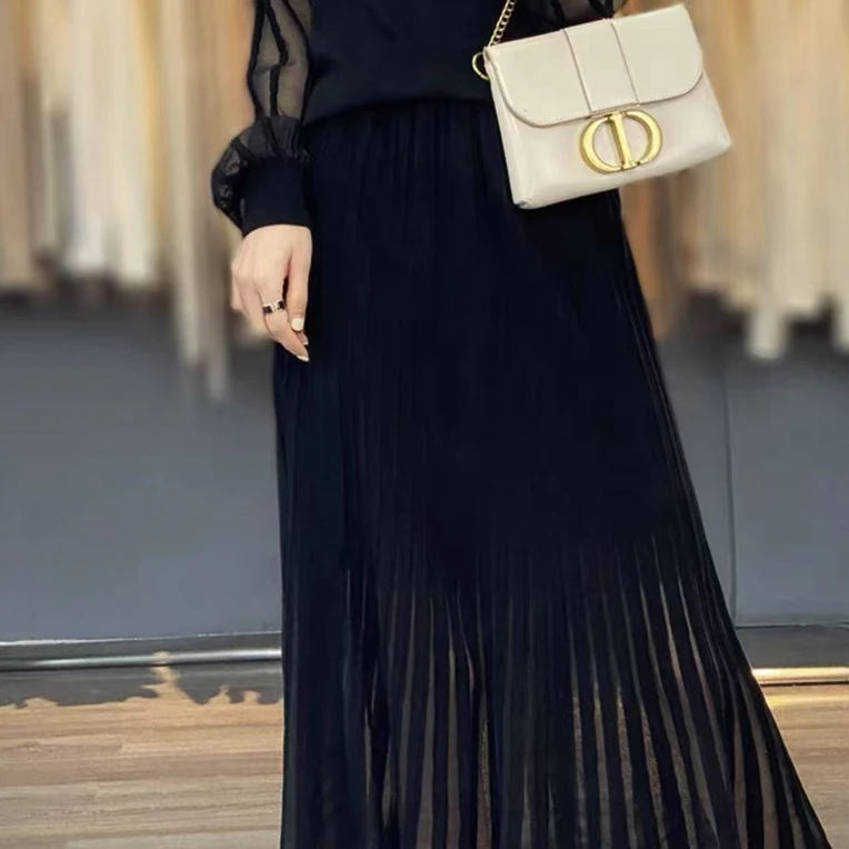 女士新款羊毛网纱半身裙